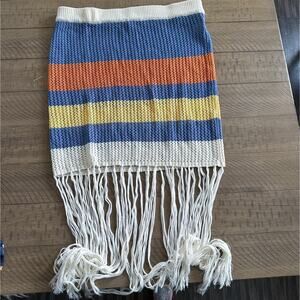 Crochet Stripped Skirt With Fringe Almost Famous Plus Size 2X